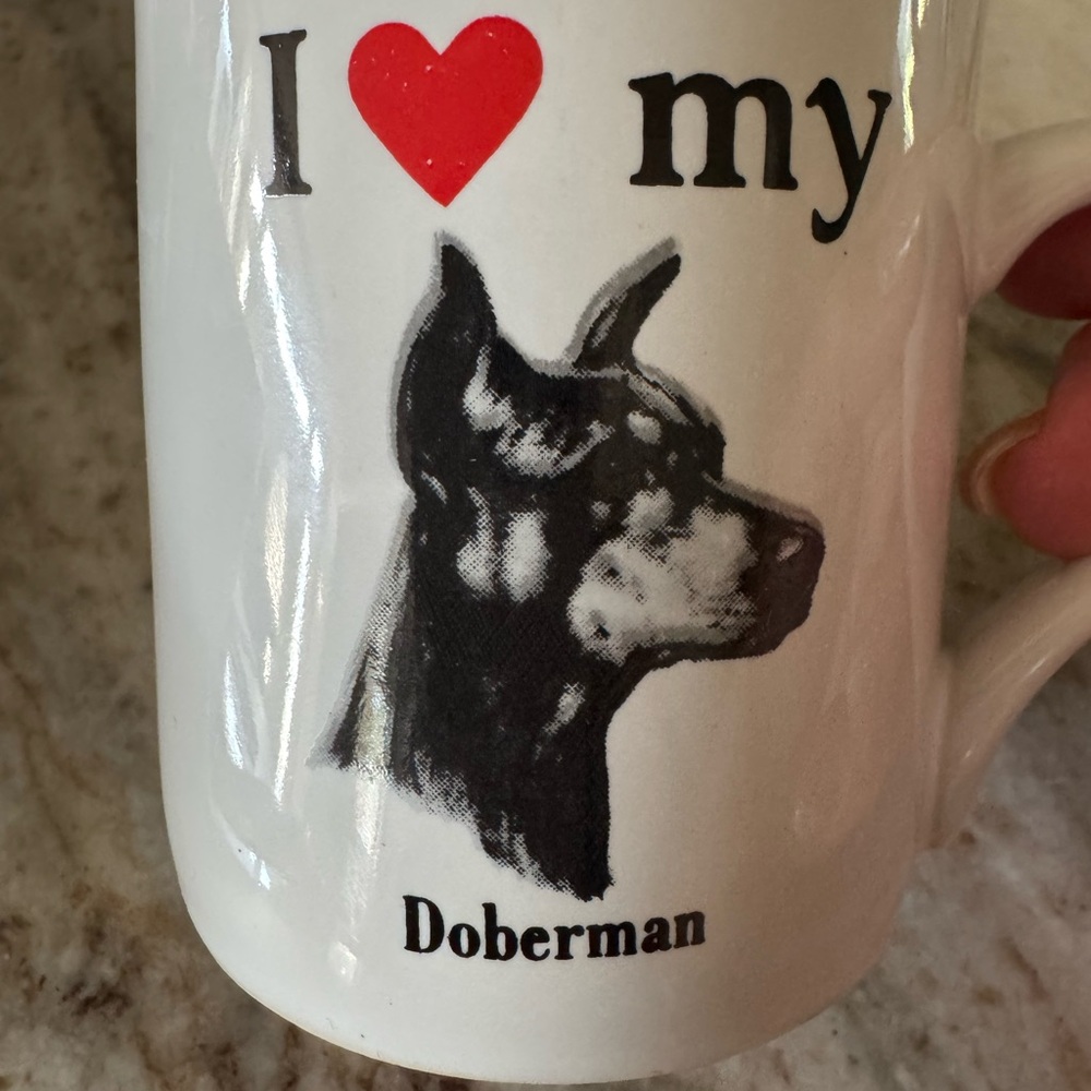 Doberman Lover's White and Red Mug